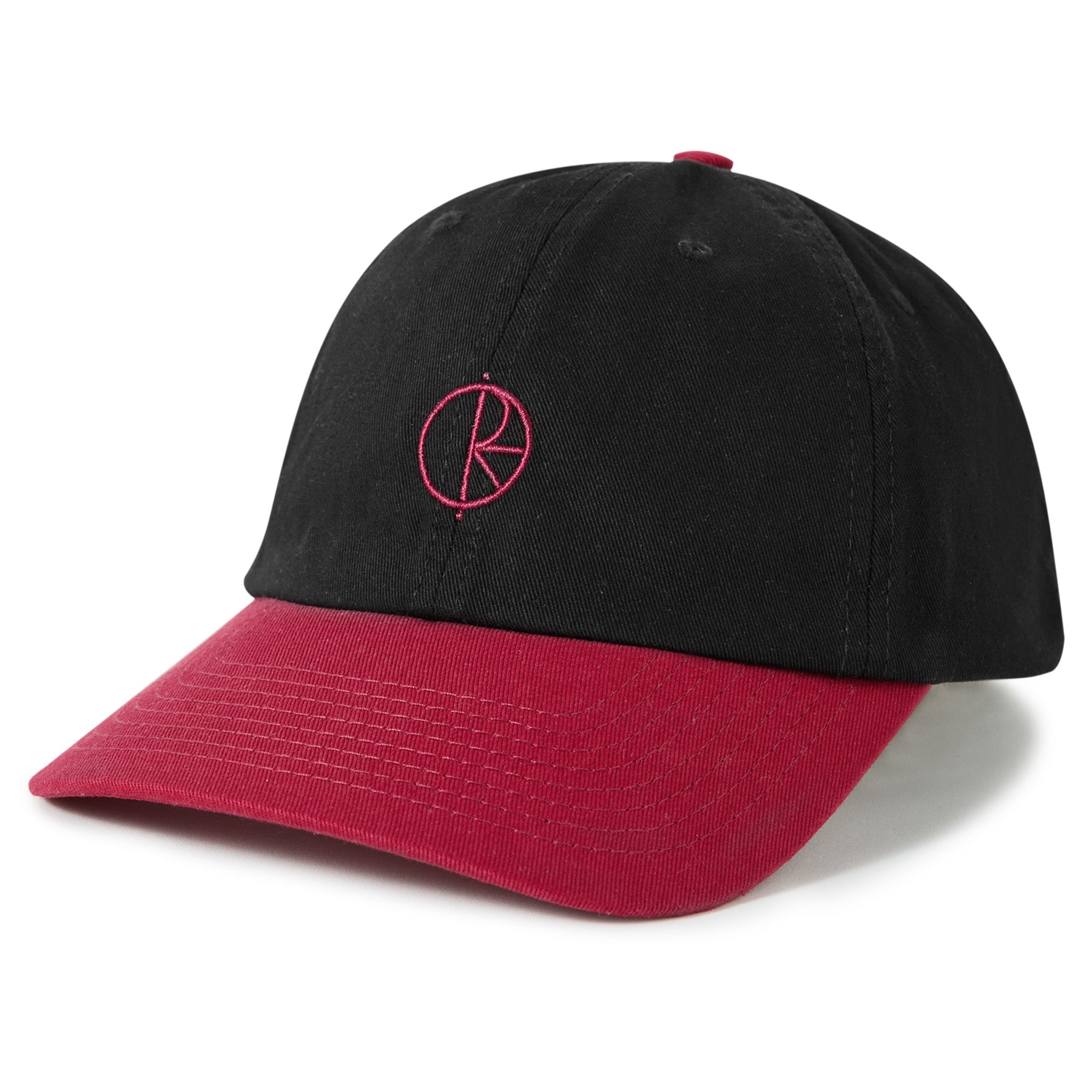 Polar Skate Co. Sai Cap Stroke Logo Black/Redcurrant