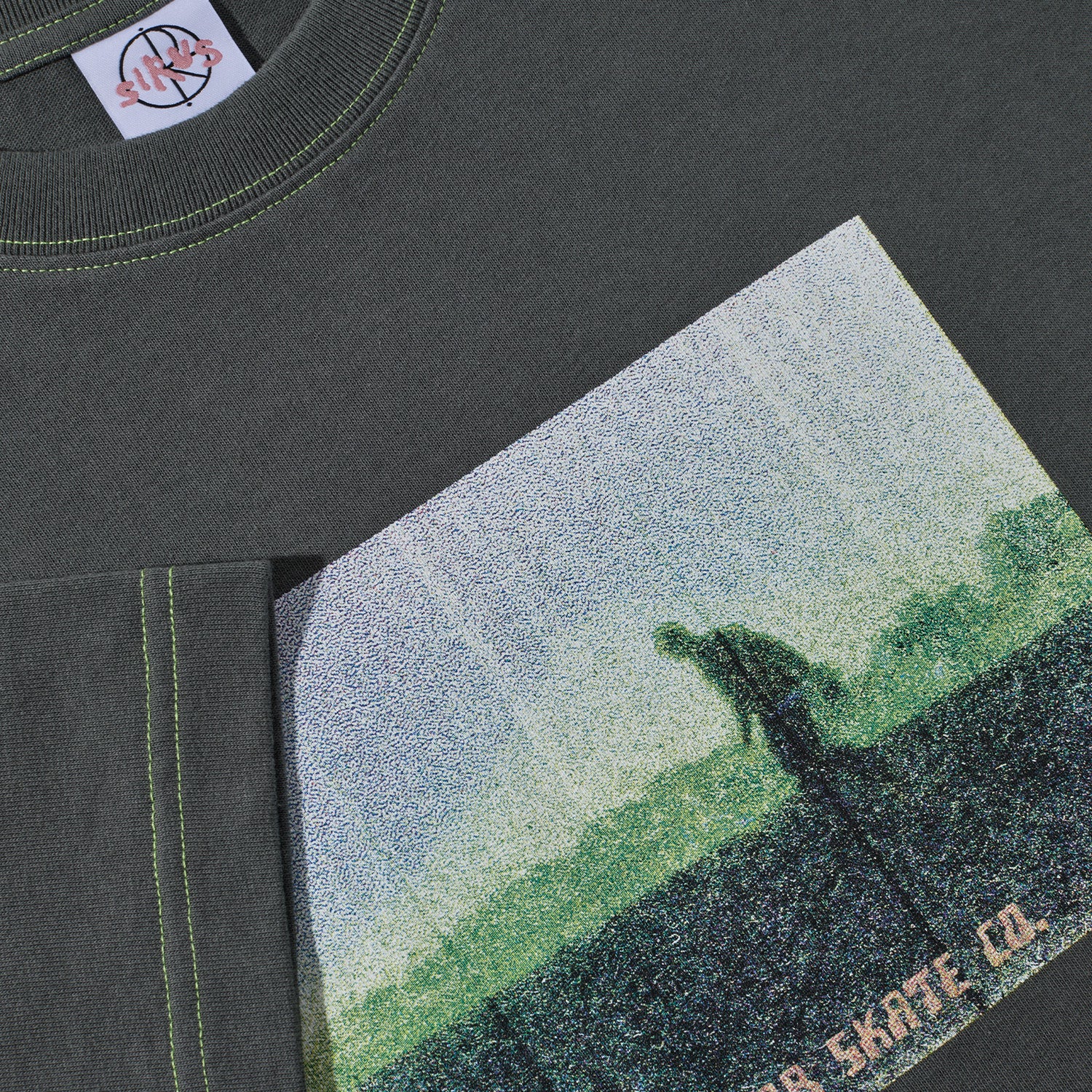 Polar Skate Co. Beach Walk Contrast Tee Graphite/Green