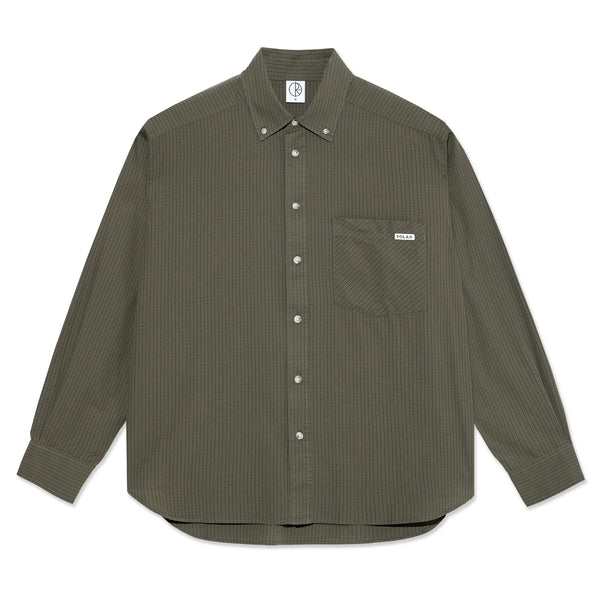 Polar Skate Co. Ben LS Shirt Army Green Check - Orchard