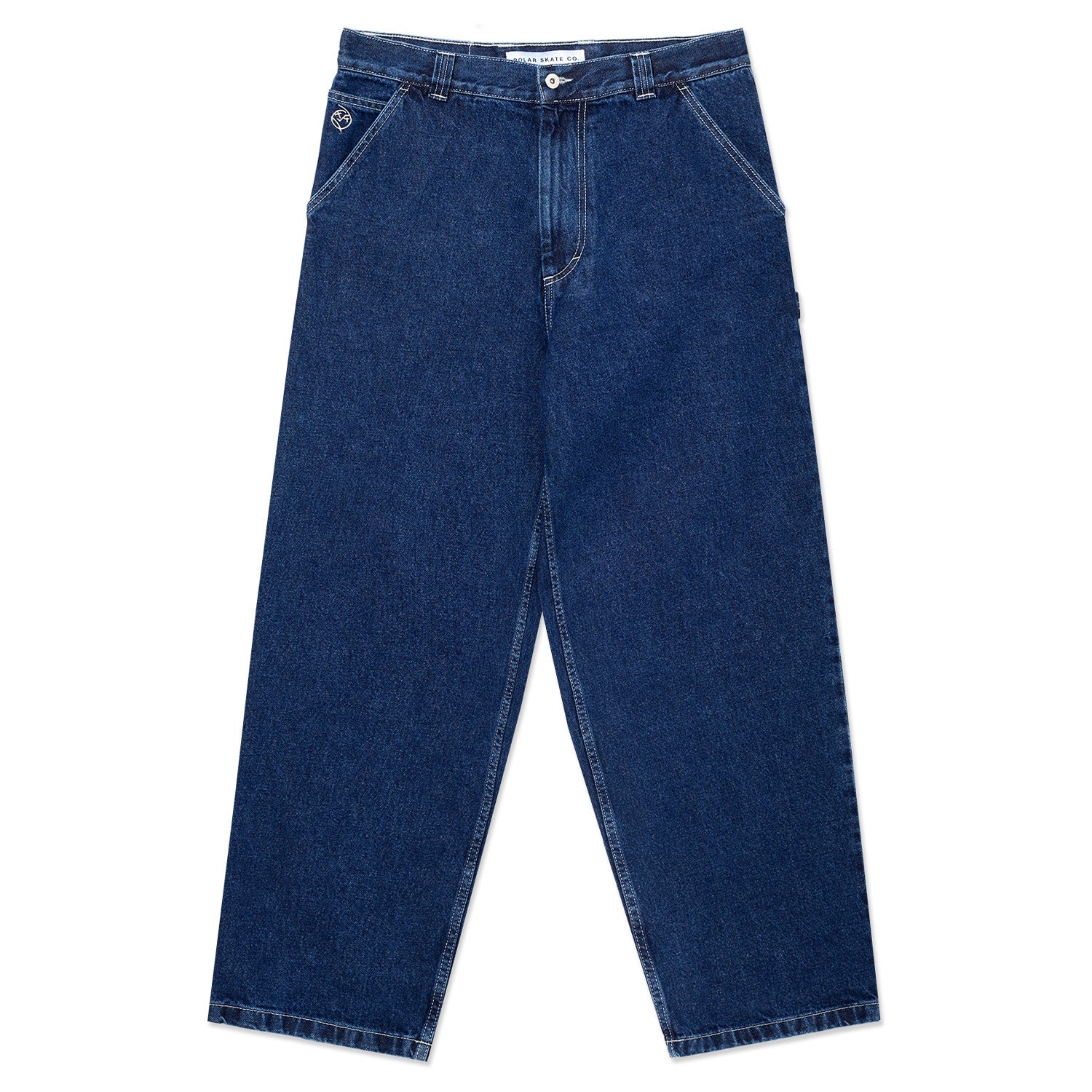 Polar Skate Co. Big Boy Work Pants Dark Blue White Stitch