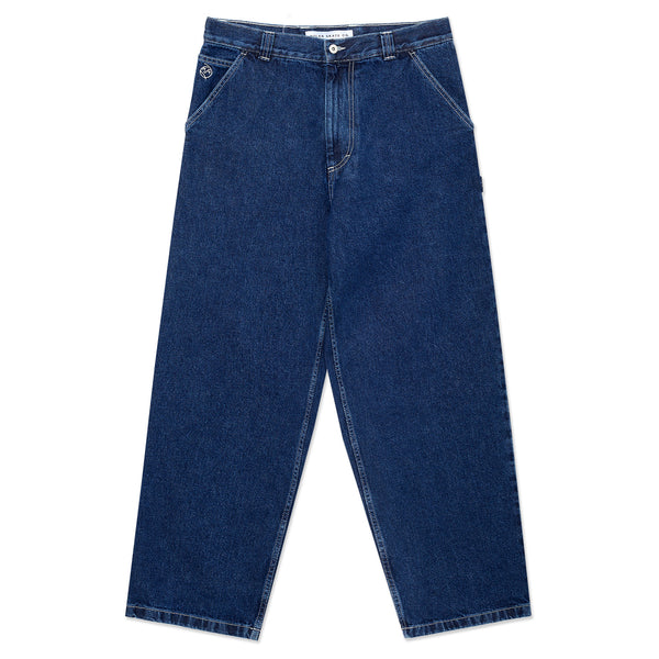 Polar Skate Co. Big Boy Work Pants Dark Blue White Stitch