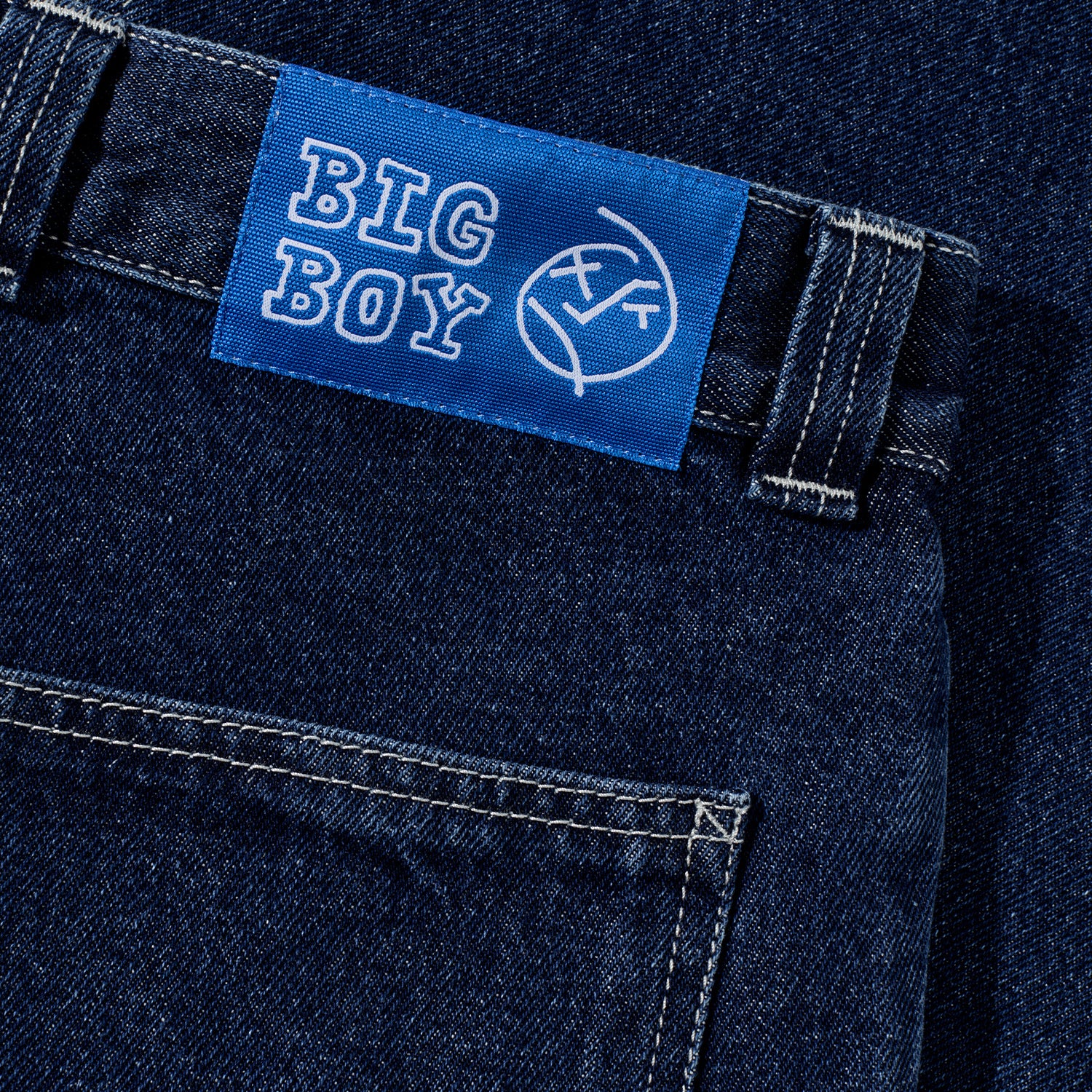 Polar Skate Co. Big Boy Work Pants Dark Blue White Stitch