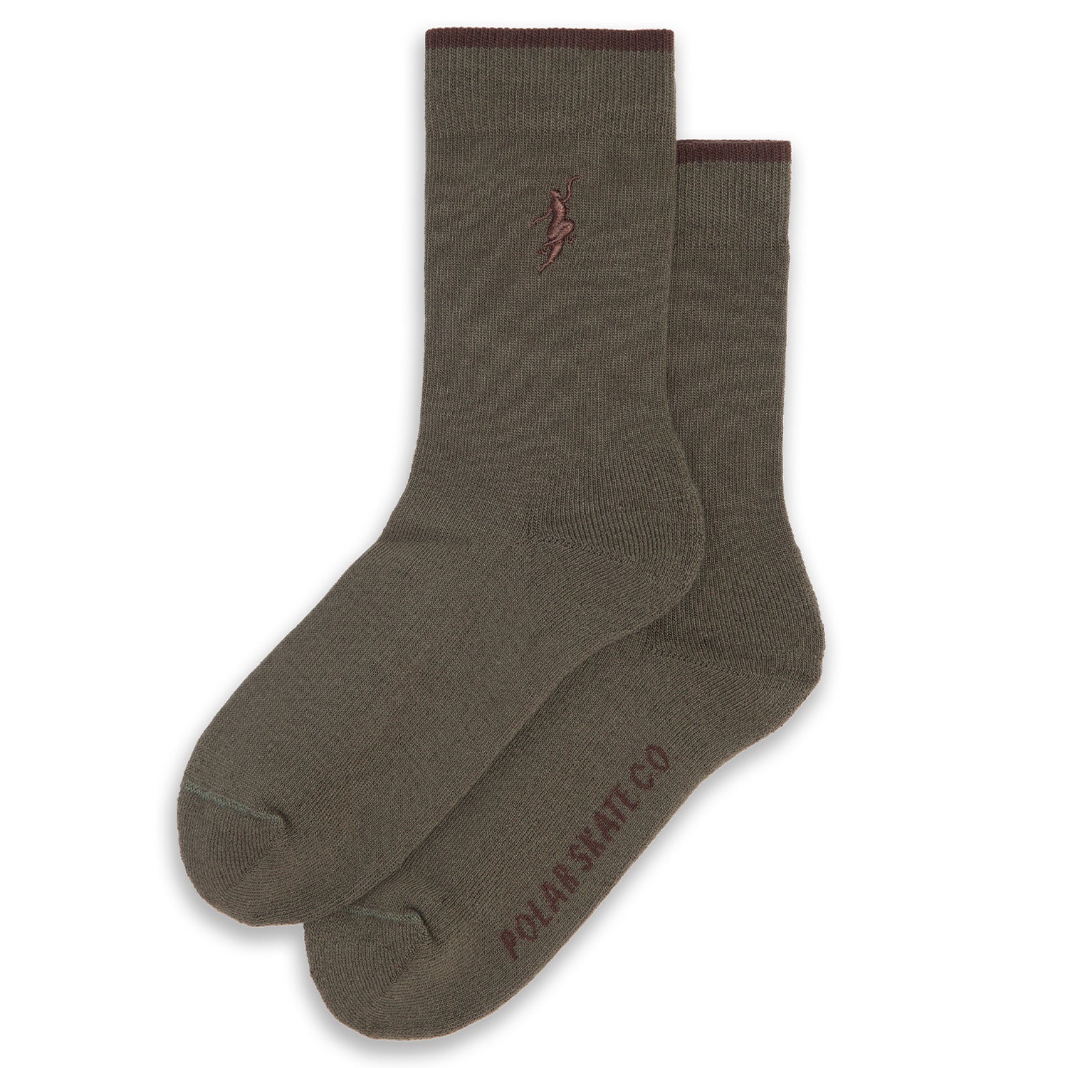 Polar Skate Co. Business Socks No Complies Forever Army Green/Brown