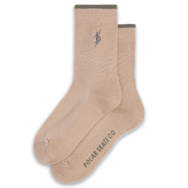 Polar Skate Co. Business Socks No Complies Forever Beige/Olive