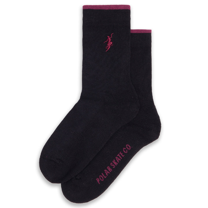 Polar Skate Co. Business Socks No Complies Forever Black/Redcurrant