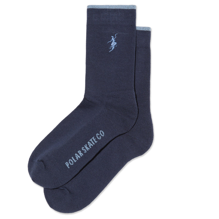 Polar Skate Co. Business Socks No Complies Forever Navy/Light Blue