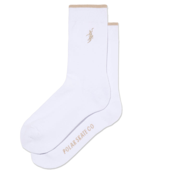 Polar Skate Co. Business Socks No Complies Forever White/Sand