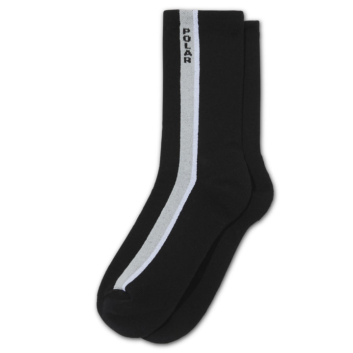 Polar Skate Co. Business Socks Side Stripe Black