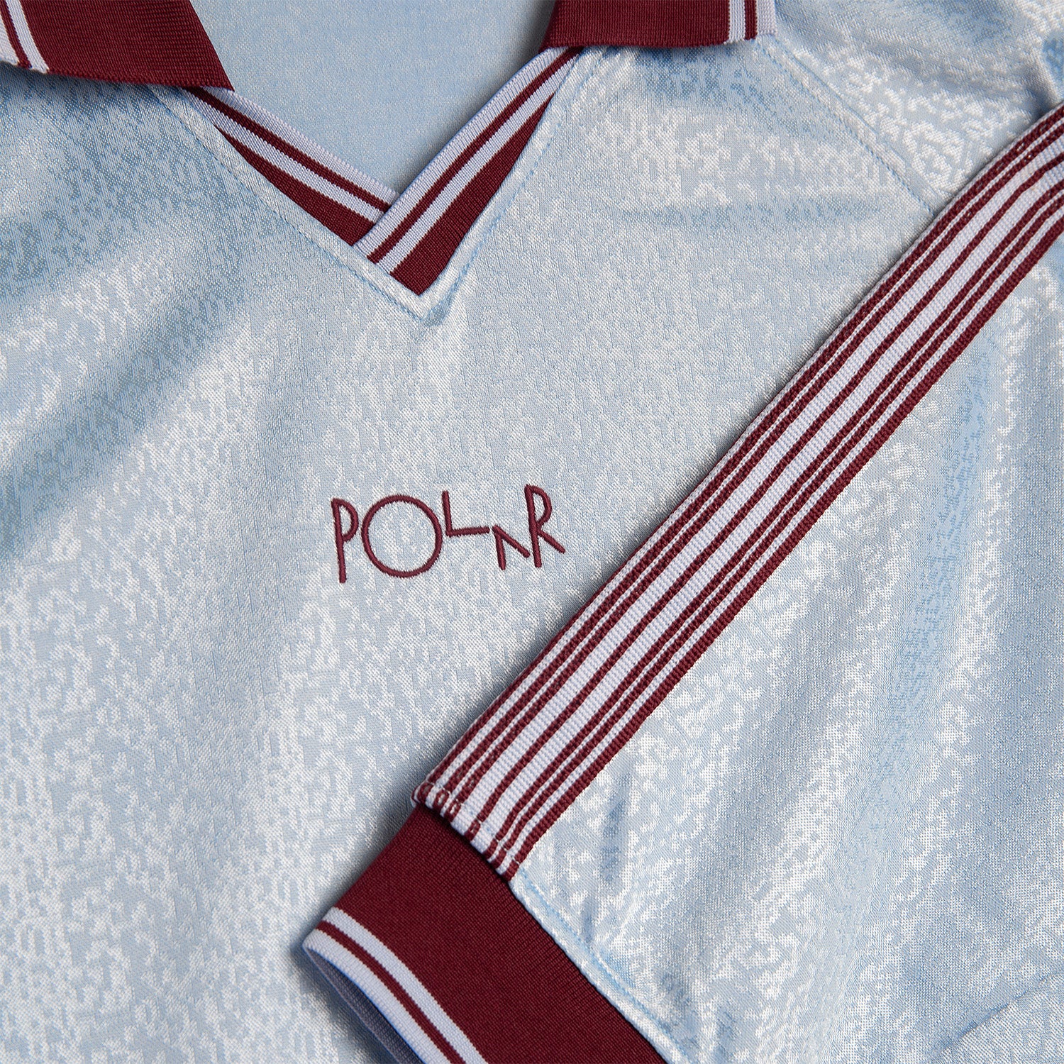 Polar Skate Co. Davie LS Shirt Sky Blue/Wine