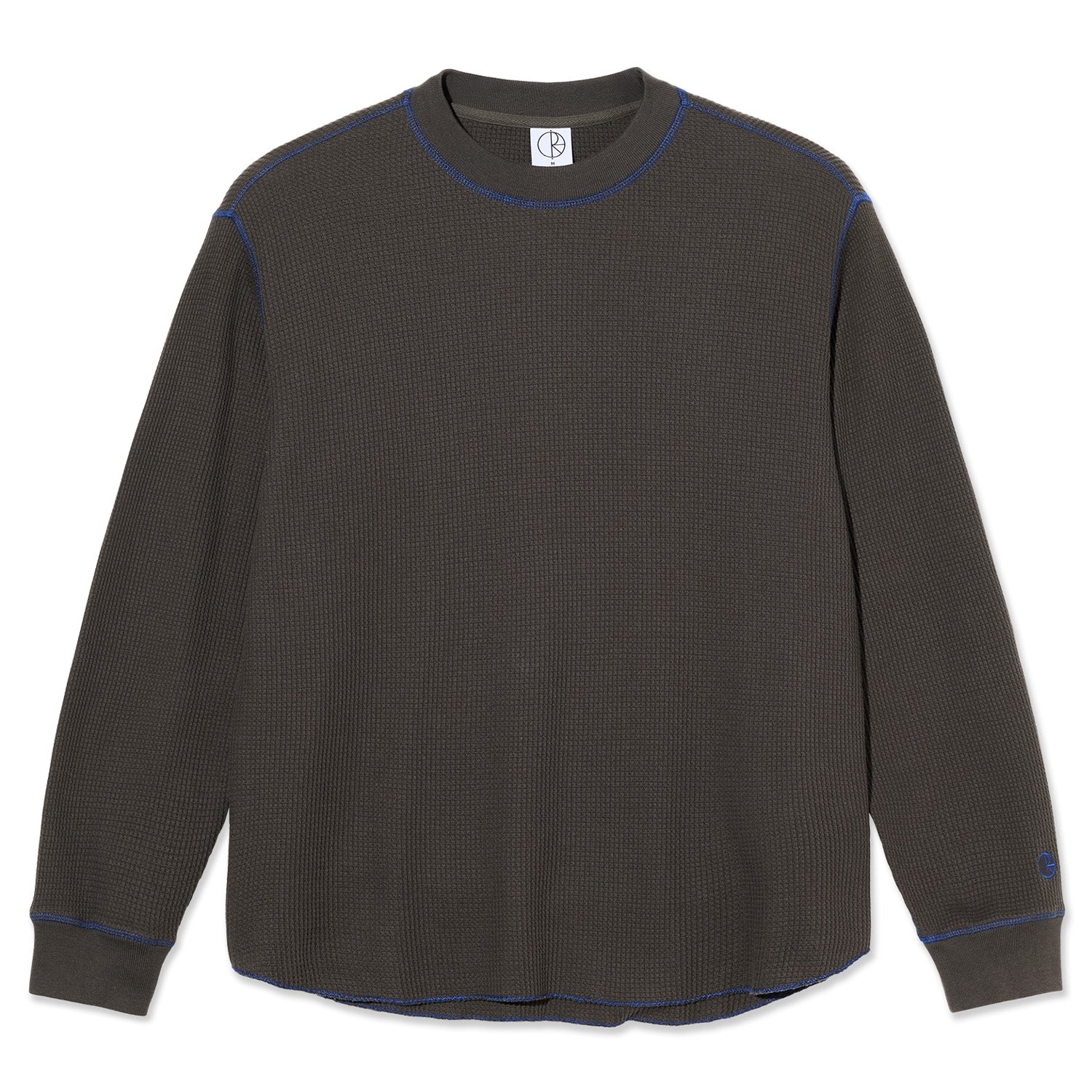 Polar Skate Co. Dylan LS Waffle Tee Dirty Black/Blue - Orchard