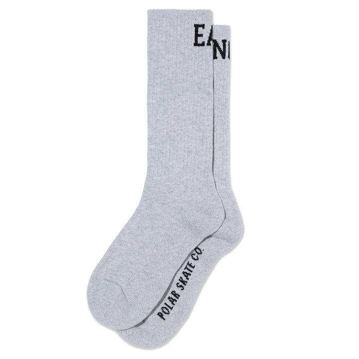 Polar Skate Co. Rib Socks Easy Now Long Heather Grey