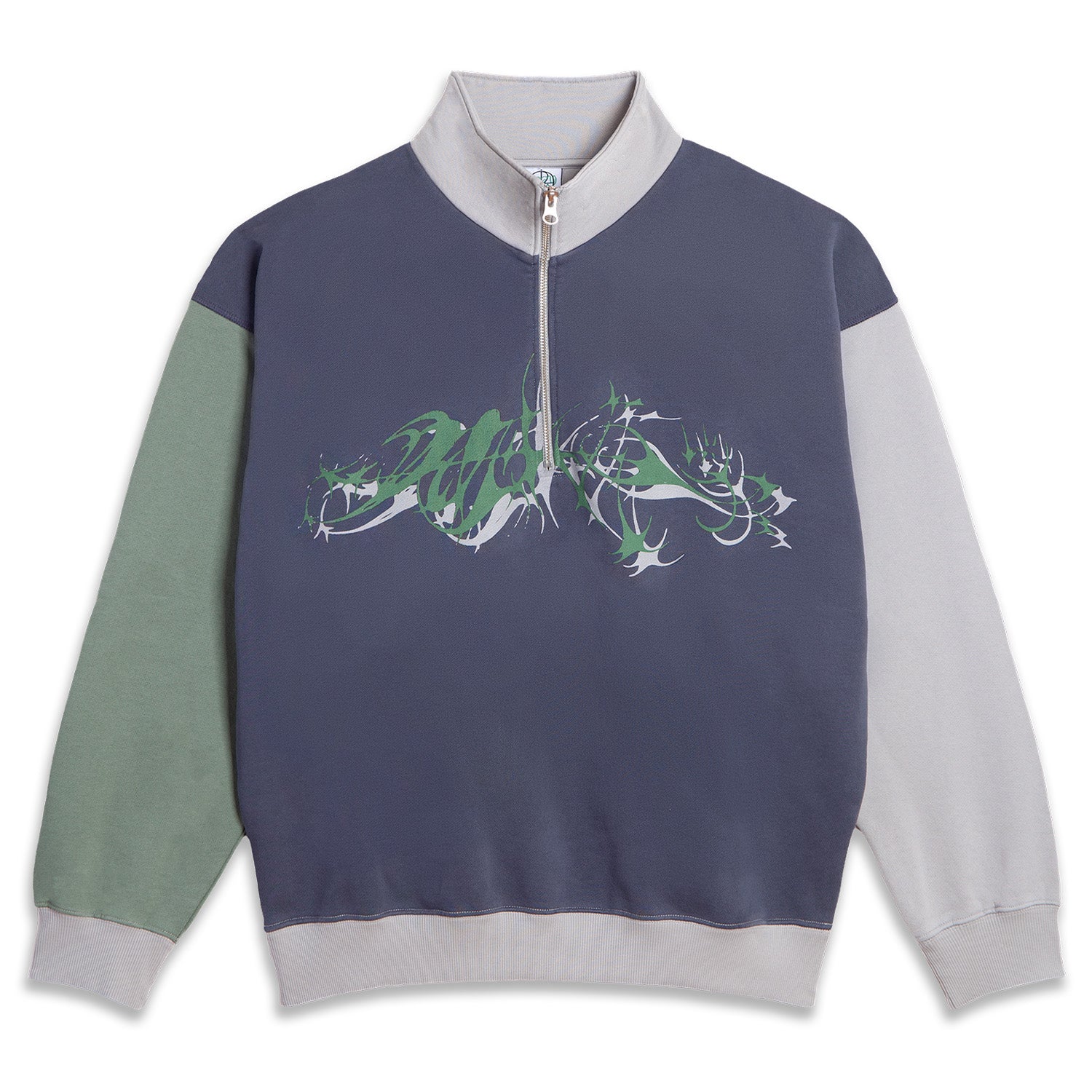 Polar Skate Co. Ebou Sanyang Frankie Half Zip Tribal Grey Blue/Silver