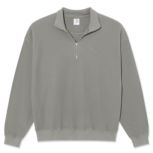 【はこぽす対応商品】 Half Co, Skate Polar Zip Skateshop Orchard - Grey Pique Shirt LS スケートボード