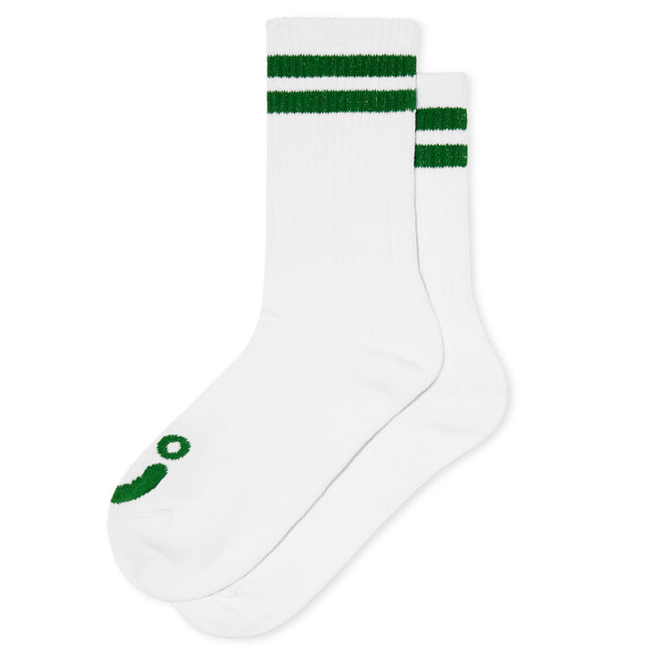Polar Skate Co. Rib Socks Happy Sad White/Green