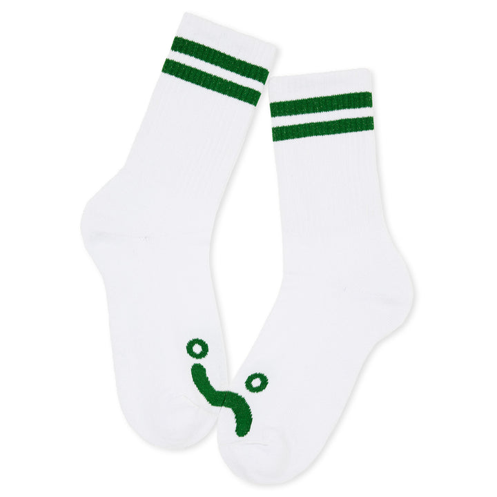 Polar Skate Co. Rib Socks Happy Sad White/Green