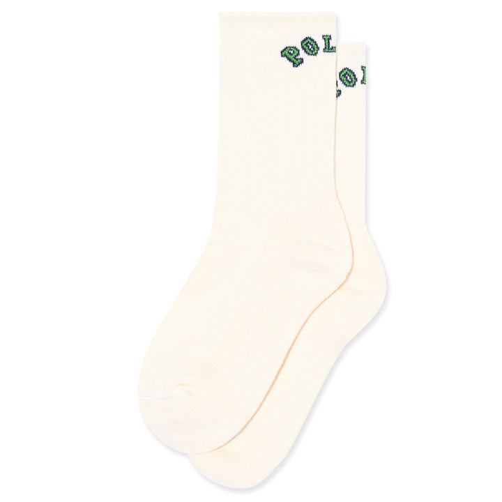 Polar Skate Co. Large Rib Socks College Logo White
