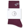 Polar Skate Co. Large Rib Socks College Logo Wine