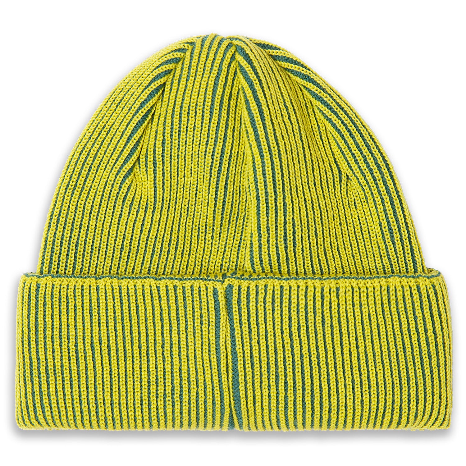 Polar Skate Co. Lines Merino Wool Beanie Chartreuse/Army Green