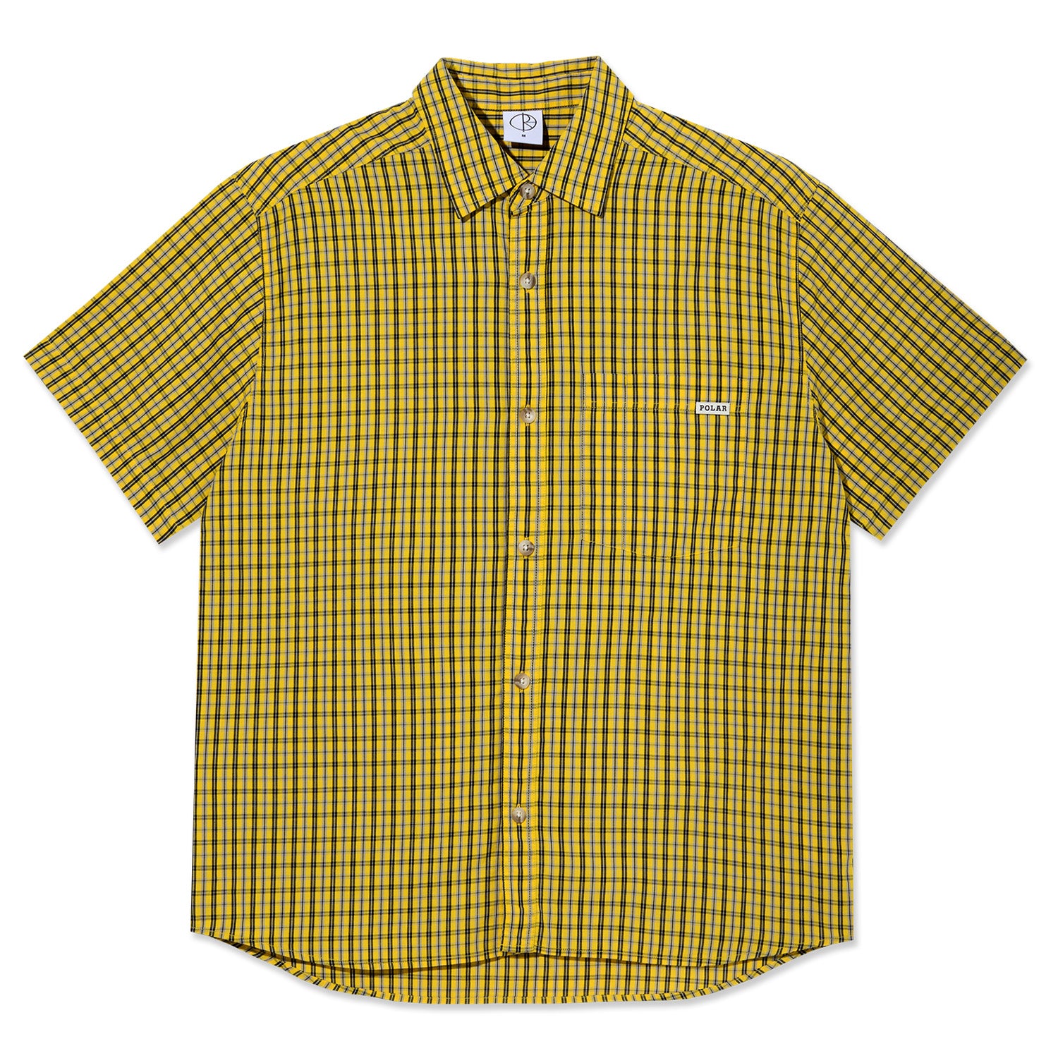 トップス polar skate co. MITCHELL POPLIN SHIRT Polar Skate Co. Mitchell Shirt Lemon/Black - Orchard Skateshop