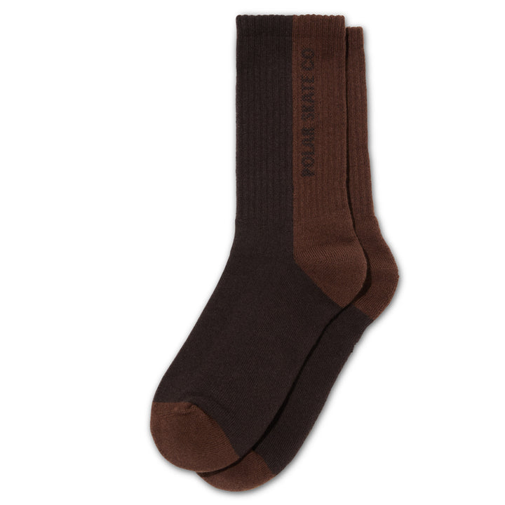 Polar Skate Co. Rib Socks 50/50 Brown