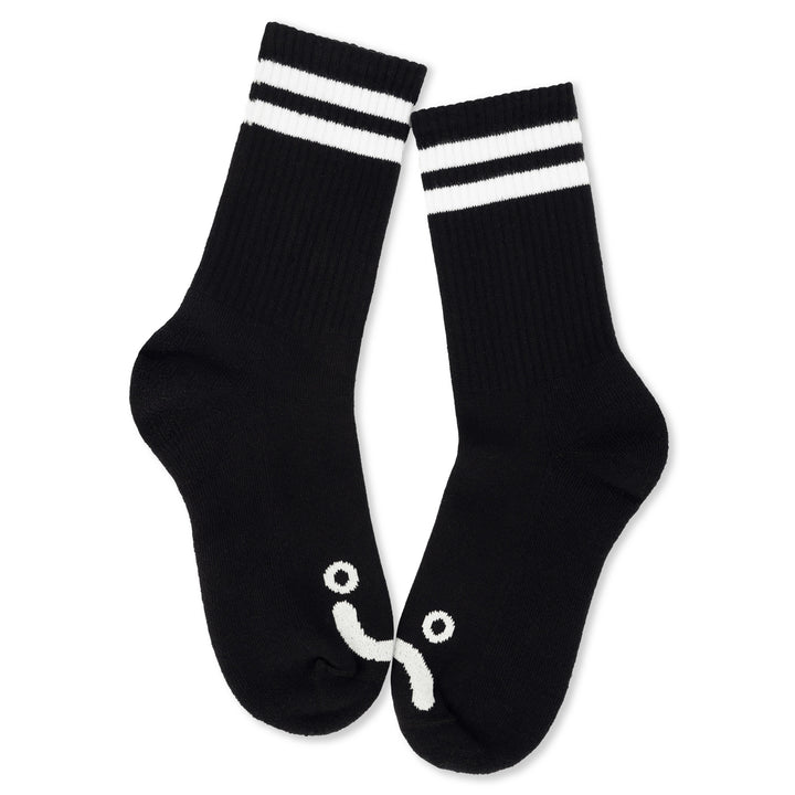 Polar Skate Co. Rib Socks Happy Sad Black