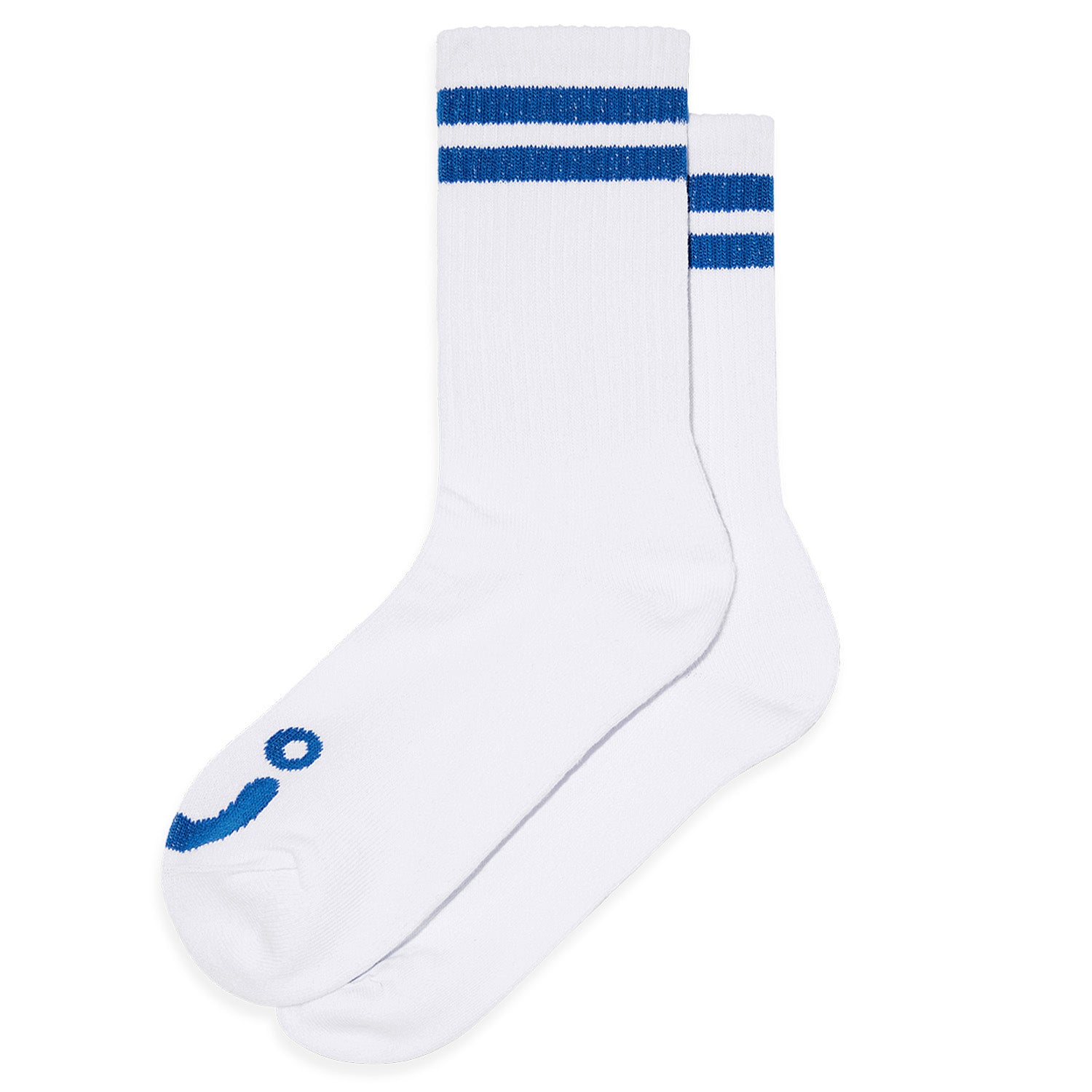 Polar Skate Co. Rib Socks Happy Sad White/Blue