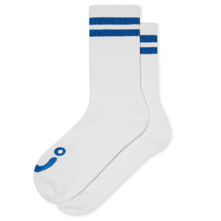 Polar Skate Co. Rib Socks Happy Sad White/Blue