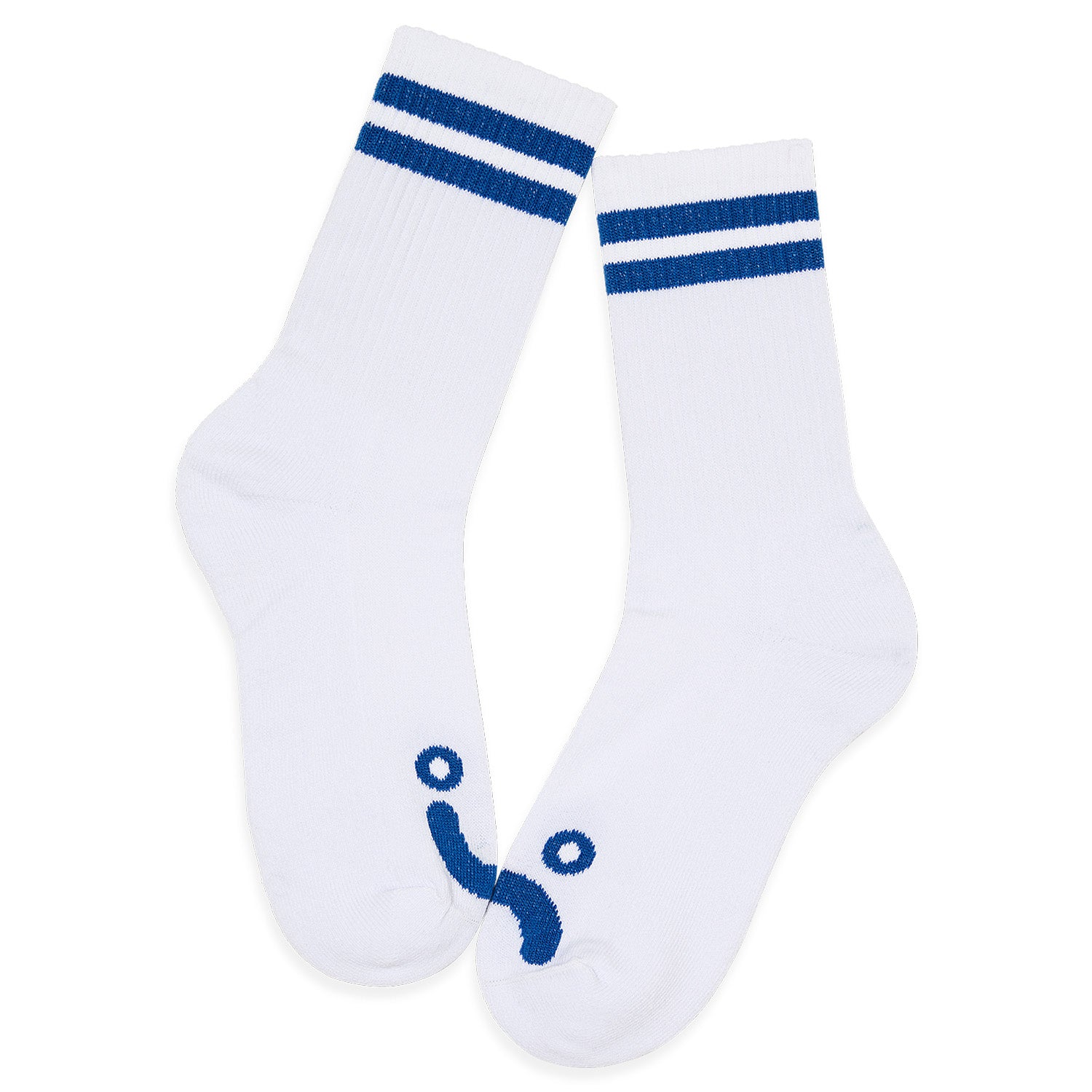 Polar Skate Co. Rib Socks Happy Sad White/Blue