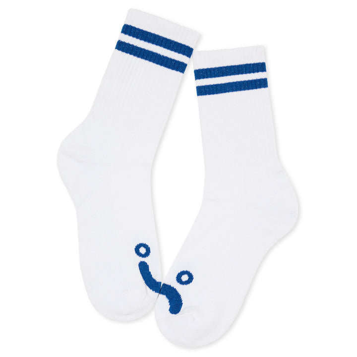 Polar Skate Co. Rib Socks Happy Sad White/Blue