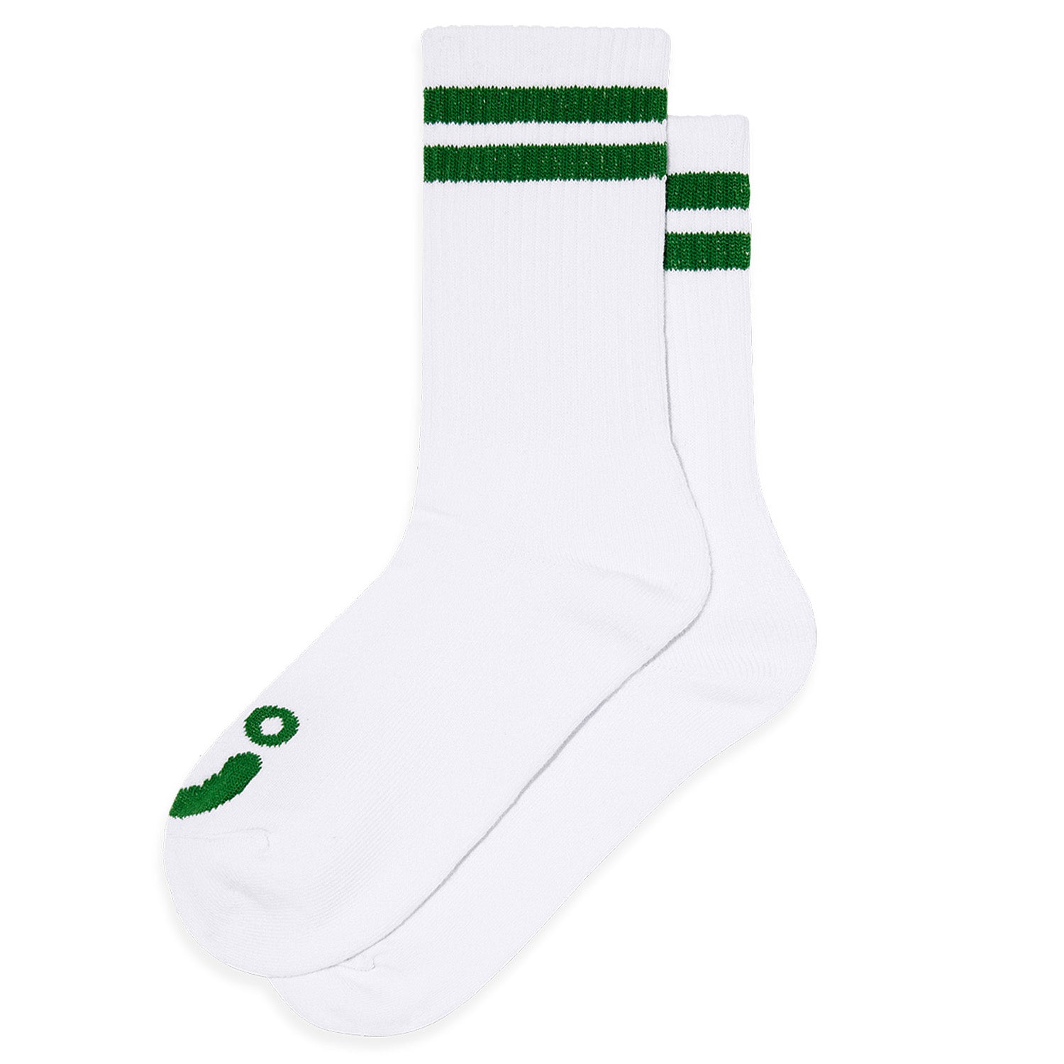 Polar Skate Co. Rib Socks Happy Sad White/Green