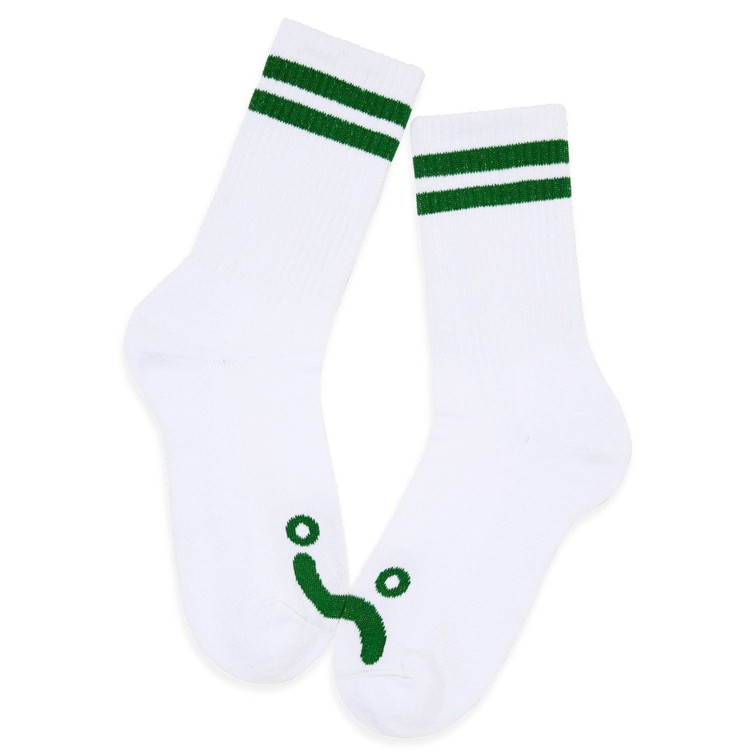 Polar Skate Co. Rib Socks Happy Sad White/Green