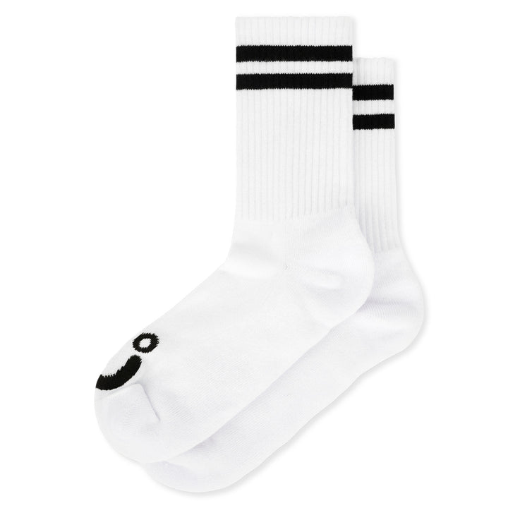 Polar Skate Co. Rib Socks Happy Sad White