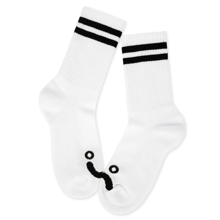 Polar Skate Co. Rib Socks Happy Sad White