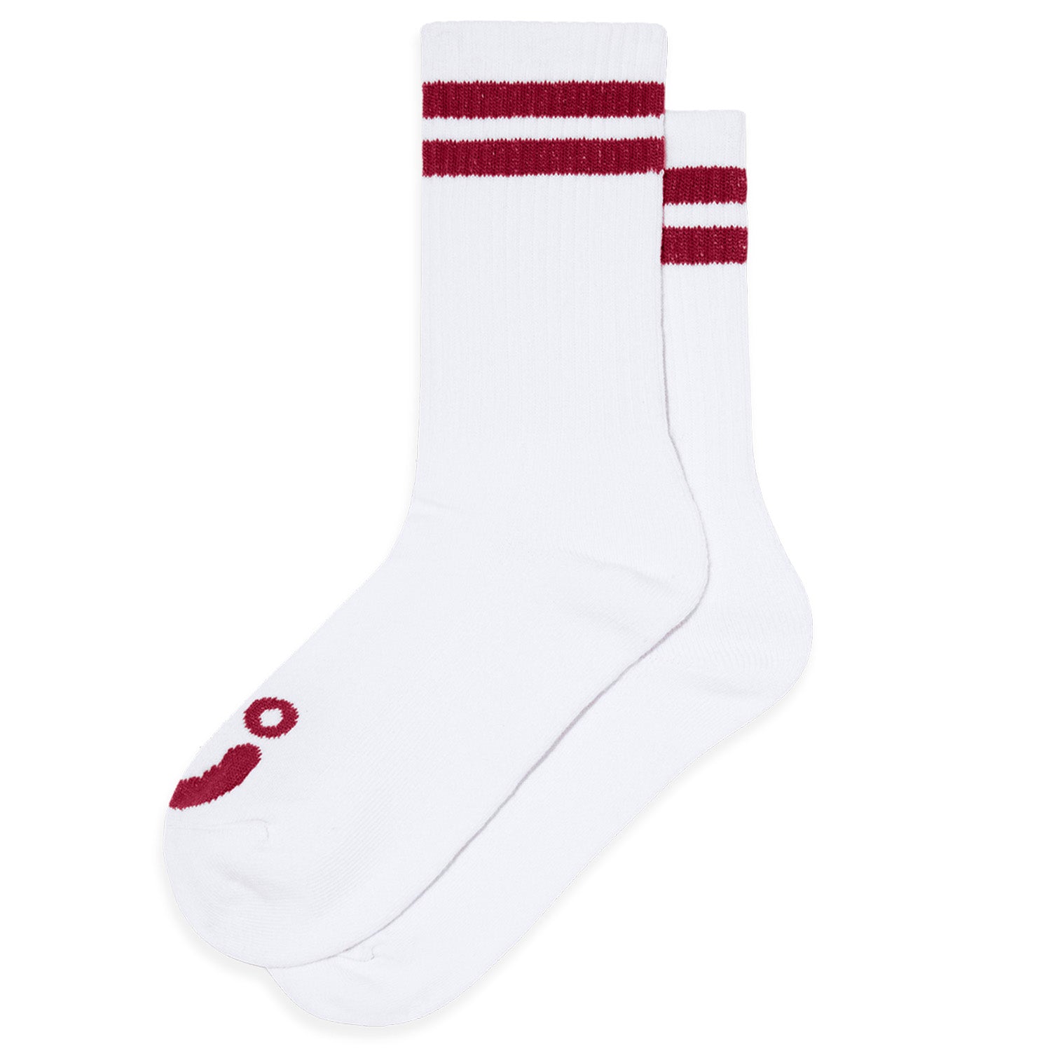 Polar Skate Co. Rib Socks Happy Sad White/Red