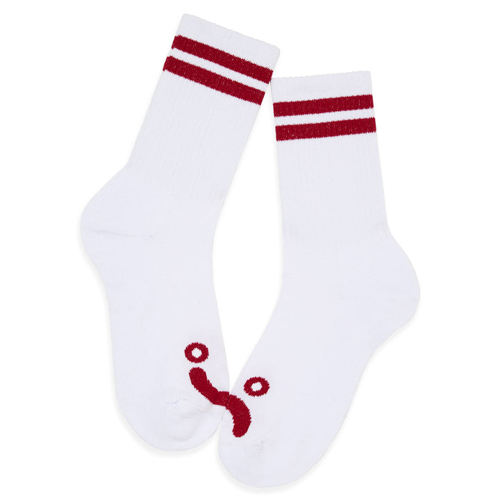 Polar Skate Co. Rib Socks Happy Sad White/Red
