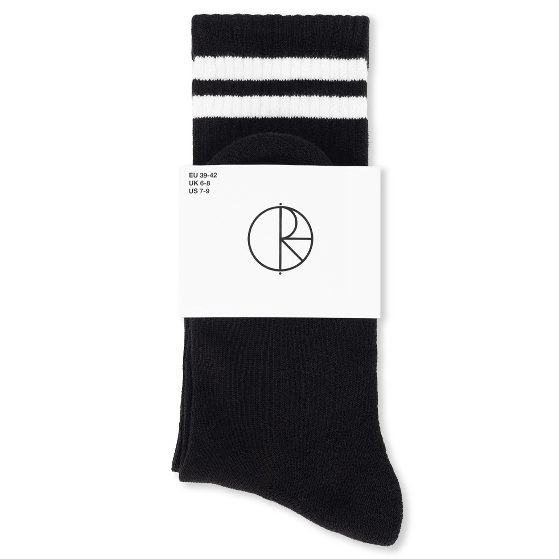 Polar Skate Co. Rib Socks Long Happy Sad Black
