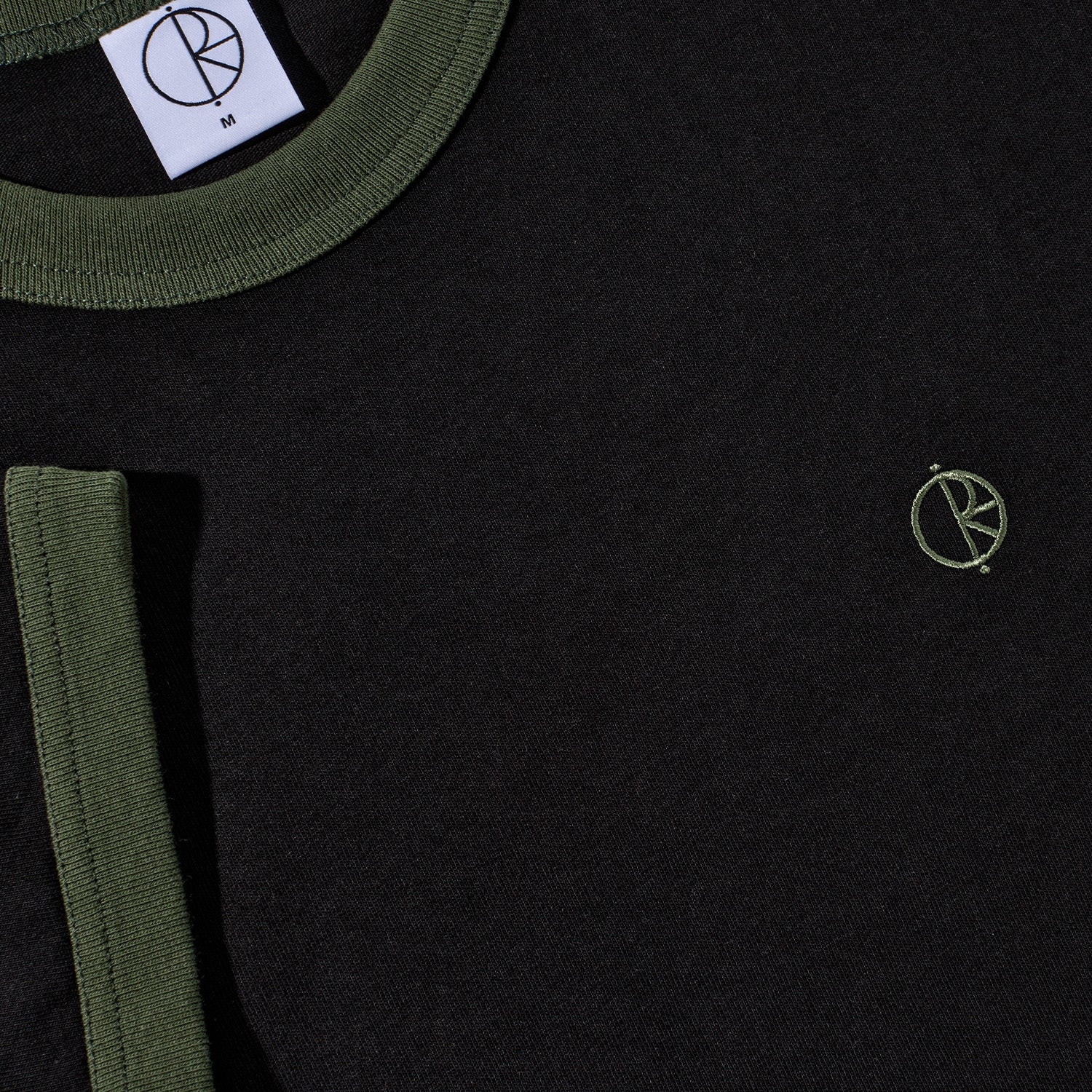 Polar Skate Co. Ringer Tee Black/Uniform Green