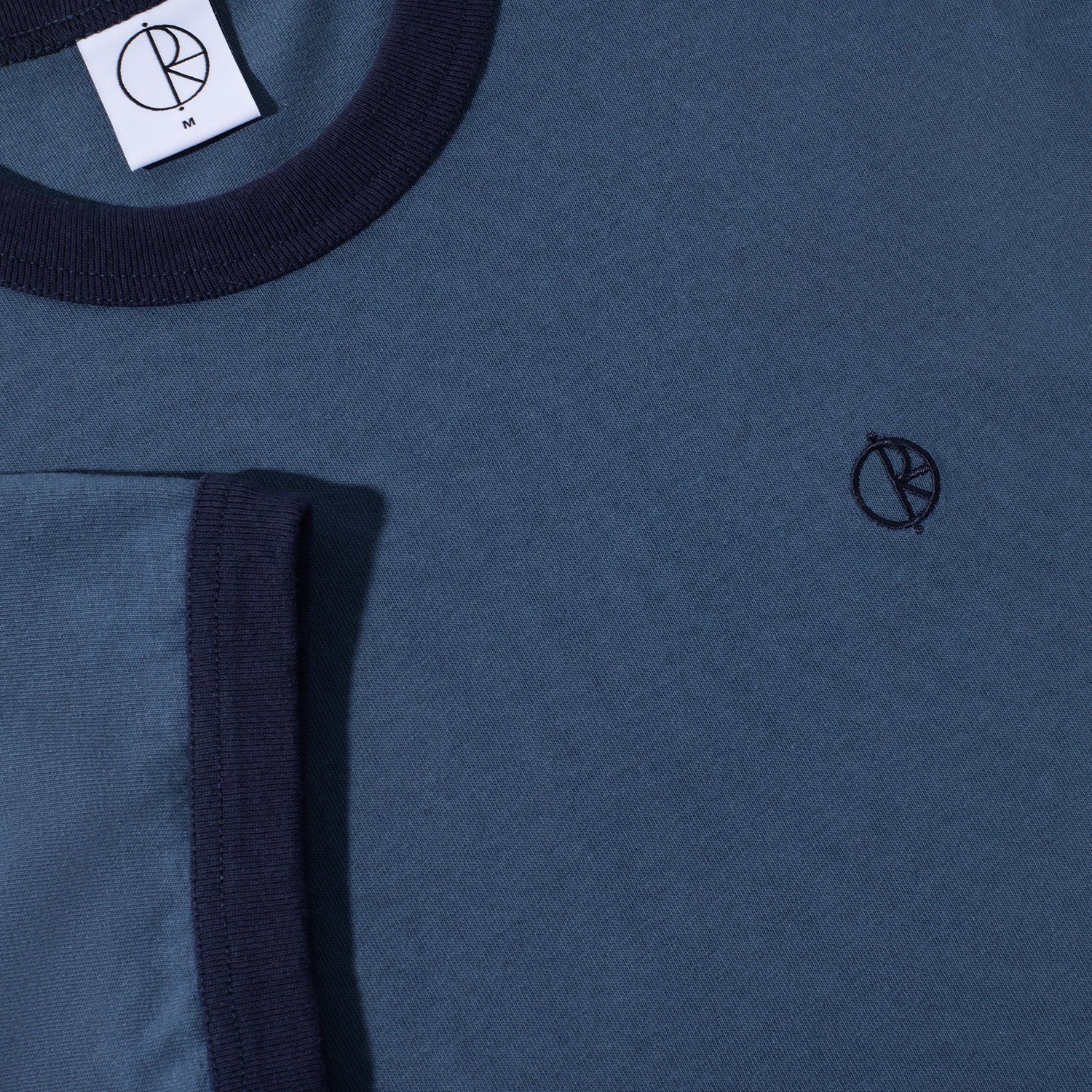 Polar Skate Co. Ringer Tee Grey Blue/Dark Blue