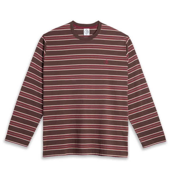 Polar Skate Co. Steve LS Tee Stripe Brown/Red