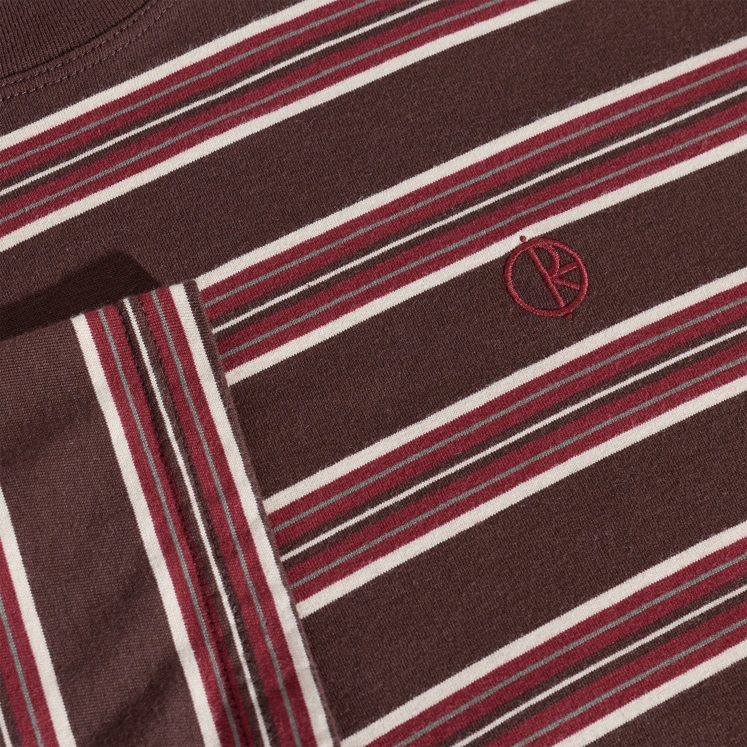Polar Skate Co. Steve LS Tee Stripe Brown/Red