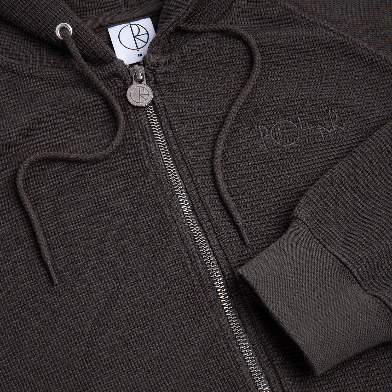 Polar Skate Co. Waffle Zip Hoodie Dirty Black