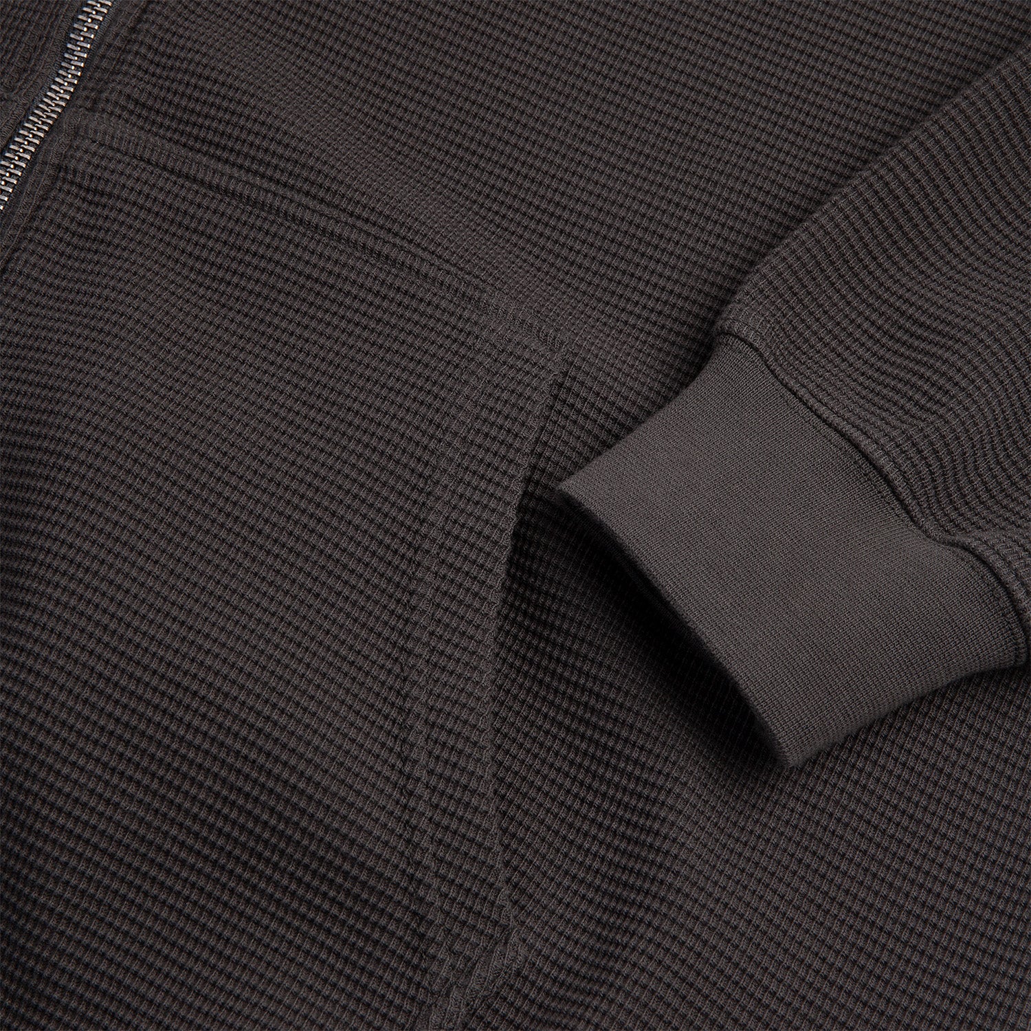 Polar Skate Co. Waffle Zip Hoodie Dirty Black
