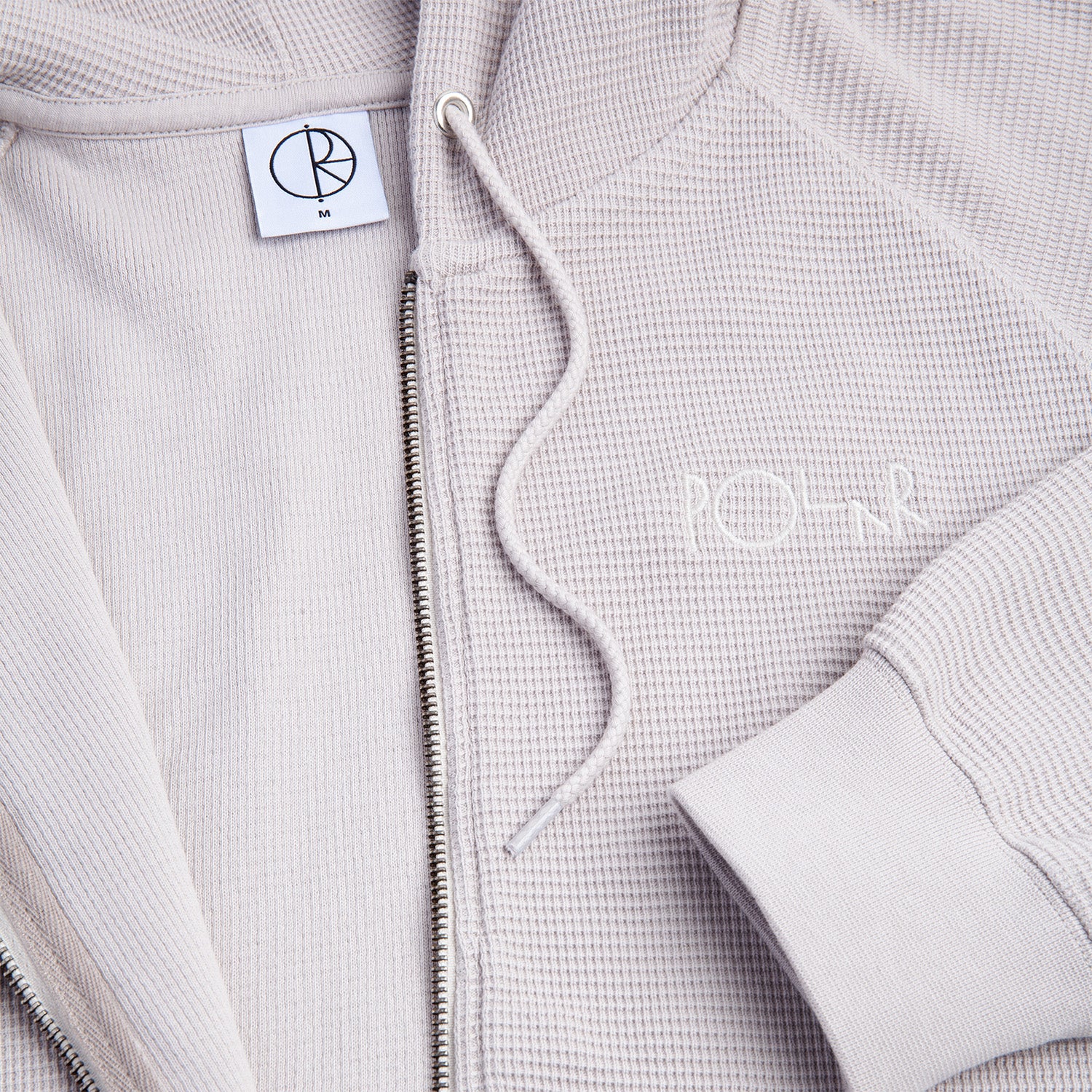 Polar Skate Co. Waffle Zip Hoodie Pale Taupe