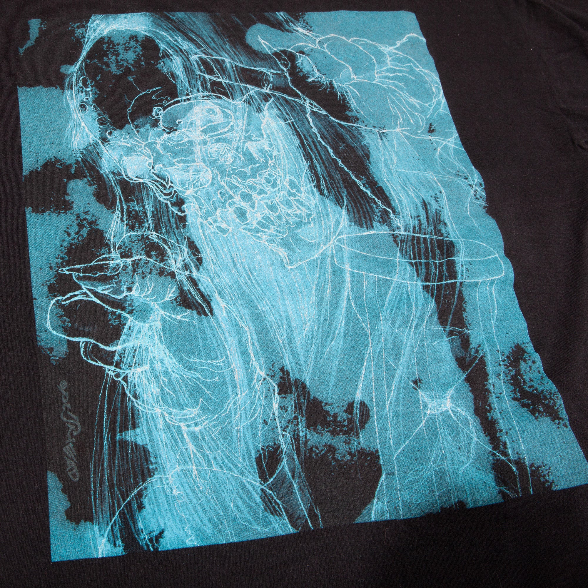 Overripe Pushead For Upper Playground/Fifty 24SF Biue Skull Tee Black 2010 XL