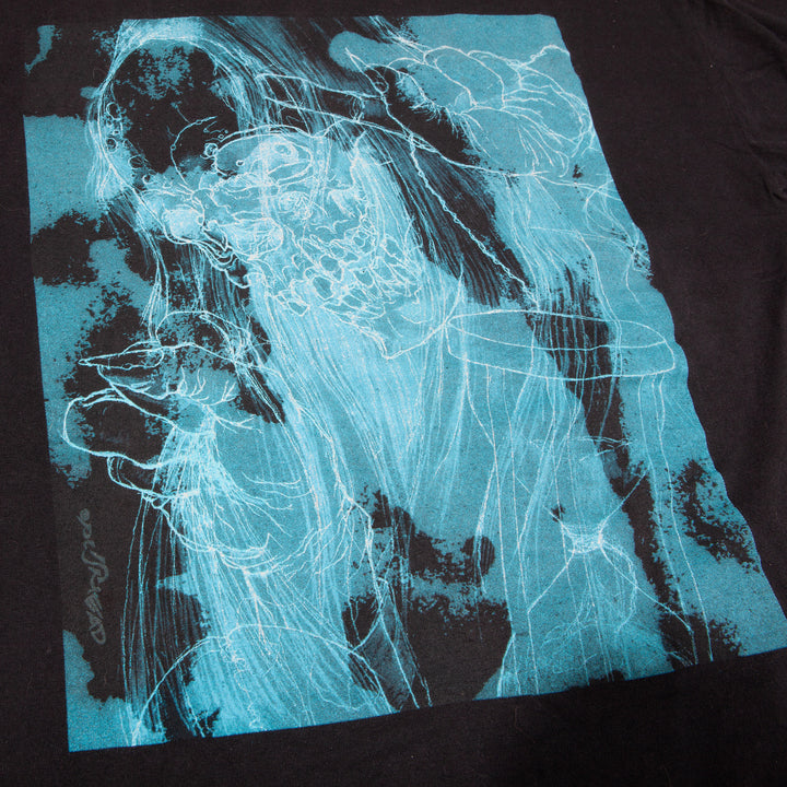 Overripe Pushead For Upper Playground/Fifty 24SF Biue Skull Tee Black 2010 XL