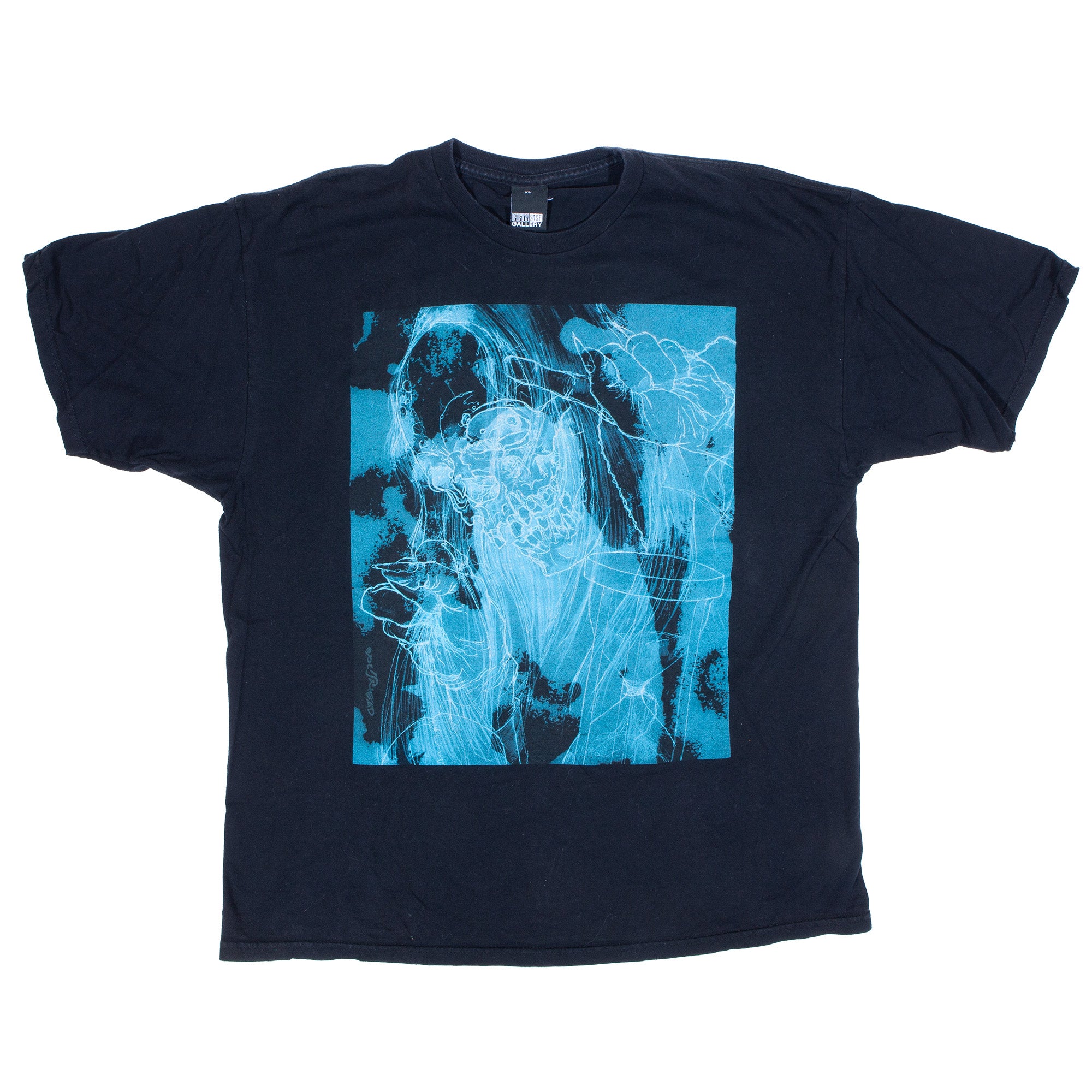 Overripe Pushead For Upper Playground/Fifty 24SF Biue Skull Tee Black 2010 XL