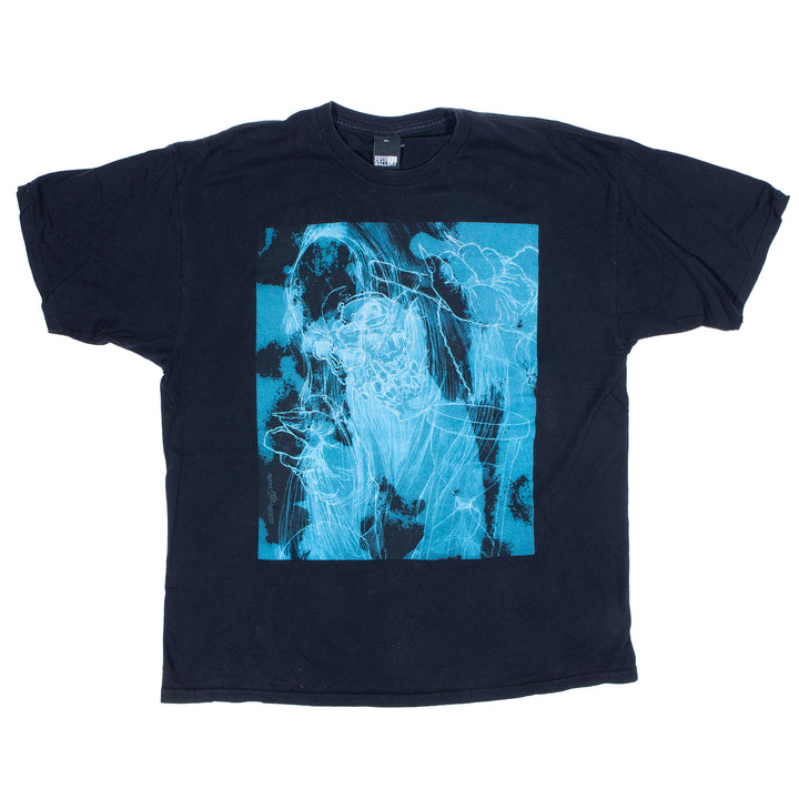 Overripe Pushead For Upper Playground/Fifty 24SF Biue Skull Tee Black 2010 XL