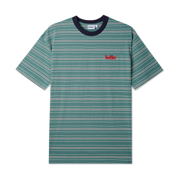 Butter Goods Park Stripe Tee Forest/White/Black Orchard