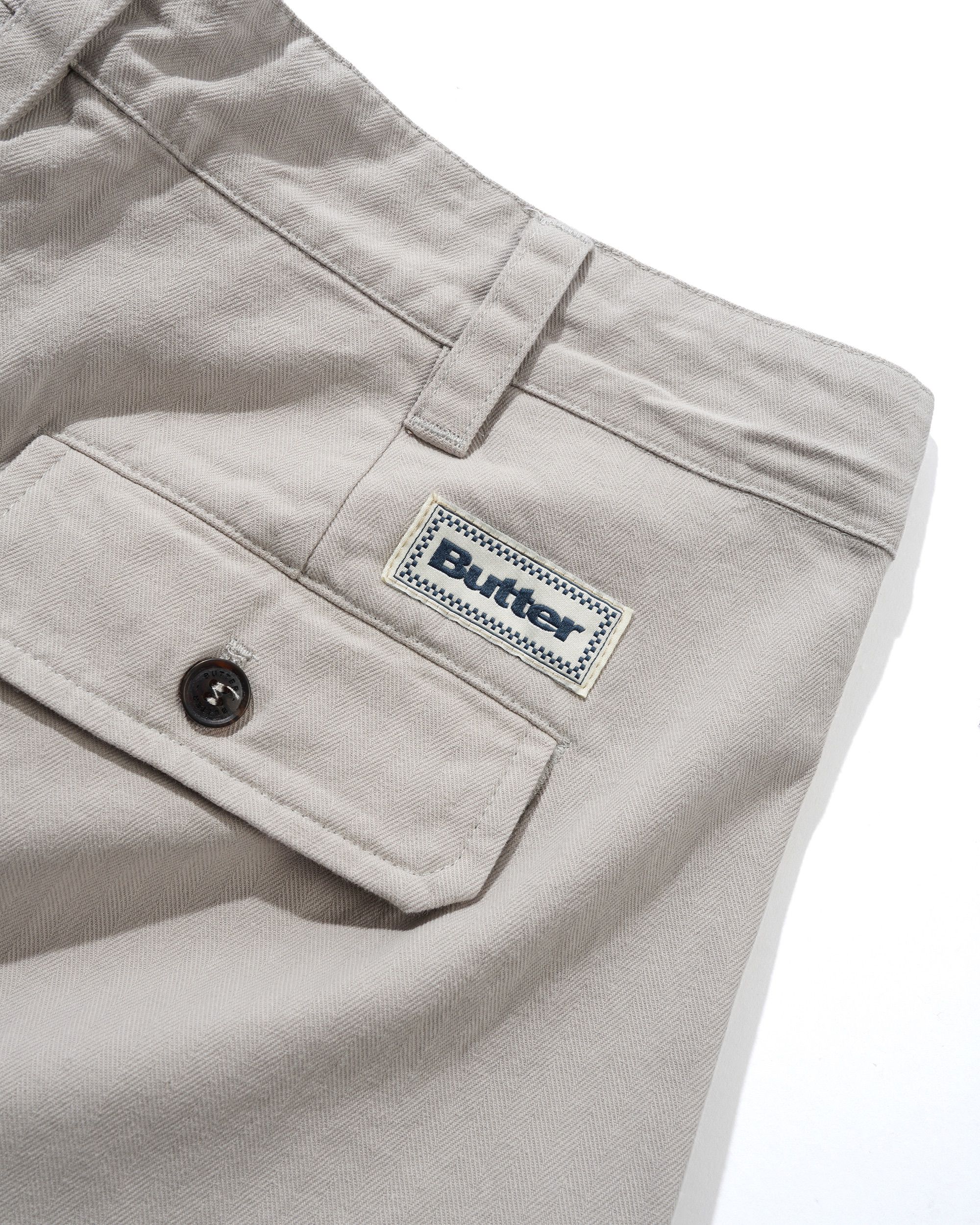 Butter Goods Pleated Trousers Washed Light Grey