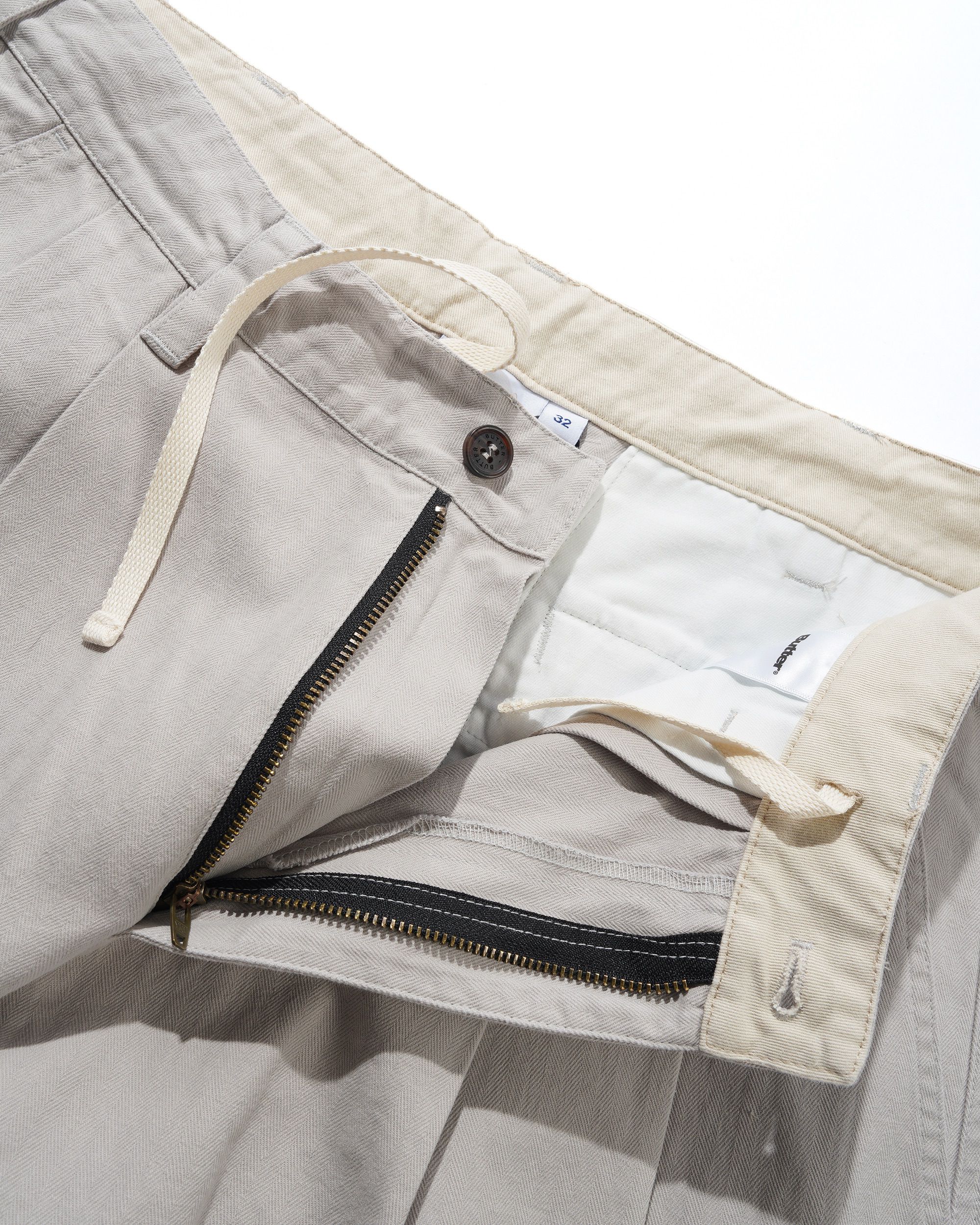 Butter Goods Pleated Trousers Washed Light Grey